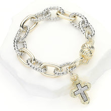 Load image into Gallery viewer, PAVE CROSS MAGNETIC BRACELET