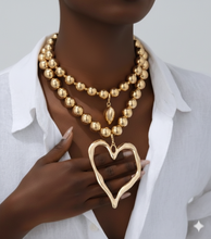 Load image into Gallery viewer, GOLD DOUBLE HEART NECKLACE
